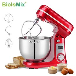 BioloMix Kitchen Food Stand Mixer Blender Quiet Motor Cream Egg Whisk Whip Dough Kneader 6Speed 1200 W 6 L DC 240109