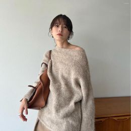 Women's Sweaters Wool Blended Autumn And Winter Japanese Style Soft Long Hair Mohair Sweater Loose Slimming Top