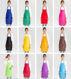 MultiColor Apron Solid Color Big Pocket Family Cook Cooking Home Baking Cleaning Tools Bib Art1284110