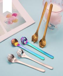 Cute Dog Paw Spoon Stainless Steel Dinnerware Cartoon Cat Claw Golden Tableware Dinner Decorations Coffee Tea Spoons6599939