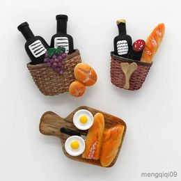 5PCS Fridge Magnets Home decoration refrigerator paste sticky notes bread machine tomato egg pan teapot milk model fridge magnet collection