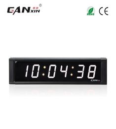 Ganxin1inch Display 6 Digit Led Clock for Indoor with Remote Control Interval Workout Countdown Timer in White Tube Digital Wall8100639