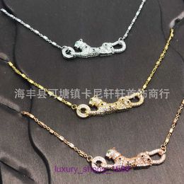 Car tires's necklace Titanium Steel Classic for women 2024 New Product Gold Leopard Necklace High Version Black Spot Full Diamond Half Money With Original Box