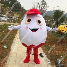 Performance Cute White Egg Mascot Costume Halloween Fancy Party Dress Cartoon Character Outfit Suit Carnival Adults Size Birthday Outdoor Outfit