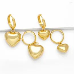 Hoop Earrings 5Pairs Gold Plated Love Heart For Women Fashion Simple Piercing Ladies Drop Earring Girls Jewellery Friends Gifts