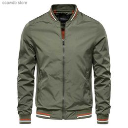 Herrenjacken AIOPESON Einfarbige Bomberjacke Männer Casual Slim Fit Baseball Herrenjacken Neue Herbstmode Hochwertige Jacken für Männer T240109