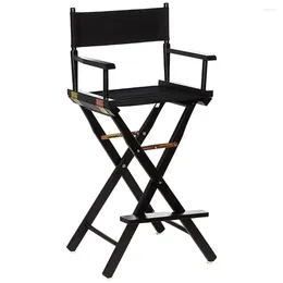 Camp Furniture 30" Director's Chair Black Frame-Black Canvas Made Of Solid Wood Sturdy And Durable Home School Activity Enterprises