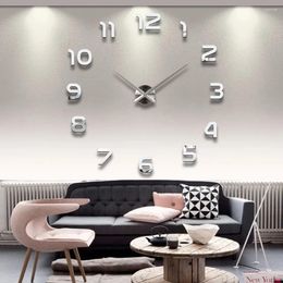 Wall Clocks Acrylic Mirror Stickers 3D Clock Modern Watch Living Room Large Home Decoration Creative Life Circular DIY