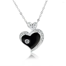 Pendant Necklaces Style 925 Sterling Silver Jewellery Personalised Heart-shaped Necklace Ms. Paint Romantic Wedding