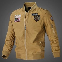 Mens Bomber Pilot Jacket Winter Parkas Army Jackets Military Motorcycle Jacket Cargo Outerwear Air Force Pilot Tactical Coat Man 240108