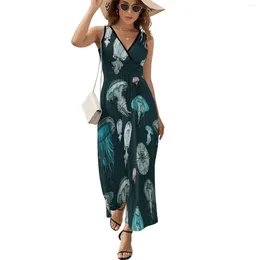 Casual Dresses Jellyfish Ccean Sea Life Art (1) Dress Boho Beach Long Ladies Trendy Graphic Maxi Birthday Present