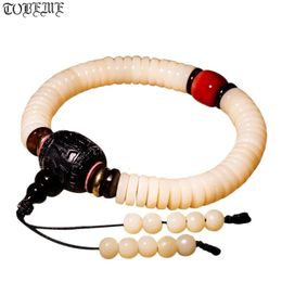 Handcrafted Tibetan Deer Bone Mala Bracelet Buddhist Prayer Beads Bracelet Tibetan Bone Good Luck Bracelet 240109