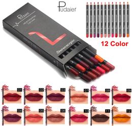 12pcs set Pudaier Lip liner Pencil Kit Waterproof Longlasting Contour Lip Liner Pen Nude Lip Pencils Cosmetic Professional Makeup9662433