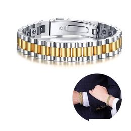 Cuff Black Hematite Magnetic Therapy Watchband Bracelet For Men Stainless Steel Link Bracelets Gift Him Her Cx200731230P Drop Deliver Otvxg