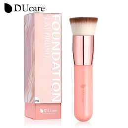 Brushes DUcare Foundation Brush Flat Top Kabuki Makeup Brushes Synthetic Hair Liquid Blending Mineral Powder Buffing Stippling Cosmetics