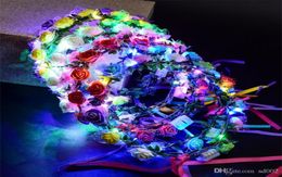 LED Flower Wreath For Wedding Dress Hair Garland Bridal Romantic Bridesmaid Floral Crown Hawaii Seaside Party Decor Headdress 3jt 7132771