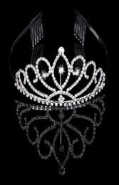 Braut-Tiaras, Kronen mit Strasssteinen, Brautschmuck, Festzug 2019, Abend, Abschlussball, Party, Auftritt, Festzug, Kristall-Hochzeits-Tiaras, Ac3268532