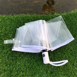 Umbrella Transparent umbrella woman with Automatic Windproof Auto Folding Black for Men Women Outdoor Travel supplies 240109