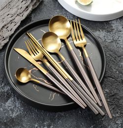 Stainless Steel Flatware Sets Luxury Cutlery 4pcs Set Dinner Spoon Knife Fork Chopsticks Tableware for Kitchen Tools2124572