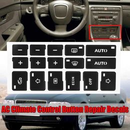 Car Stickers 10 Set AC Climate Control Button Repair Images 16 19 20 31Key Repair Stickers Decal for Audi Interior Replacement Accessories