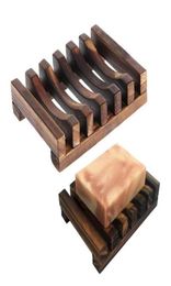 Natural Wooden Bamboo Soap Dish Tray Holder Storage Soap Rack Plate Box Container for Bath Shower Plate Bathroom sfg5679284