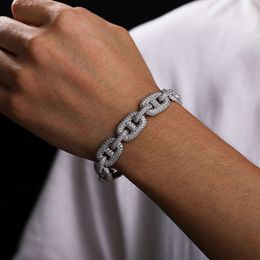 Hot Sale Bling S925 Sterling Silver Mens' Fashion Vvs Moissanite Cuban Link Bracelet