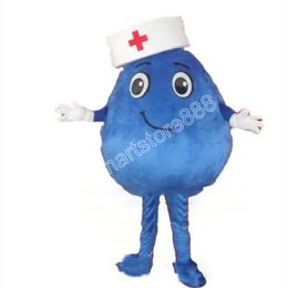 Newest blue nurse Mascot Costume Top quality Carnival Unisex Outfit Christmas Birthday Outdoor Festival Dress Up Promotional Props Holiday Party Dress