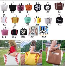 18style Baseball Bag Tote Canvas Handbags Softball Football Shoulder Bag Basketball Print Bags Cotton Sports Tote Soccer Handbag G3122473