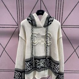 Celinnes kazak tasarımcısı moda kadınlar standart zafer kemeri 3d kapüşonlu örgü yün kazak gevşek ve tembel dış giysiler