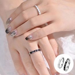 Cluster Rings 925 Sterling Silver Moon Star Ring For Women Girl Fashion Simple Geometric Design Couple Jewellery Party Gift Drop