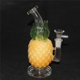 8 Inches Pineapple Glass Bong Recycler Glass Water Bong Pipes Dab Rig Percolator Joint Tobacco Hookah OEM ODM 14mm Bowl