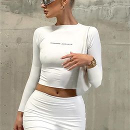 Y2K Women's Sexy Ski Set Long sleeved Letter Printed Crop Top Two piece Clothing Low Waist Tight Clothing Set Street Clothing 240109