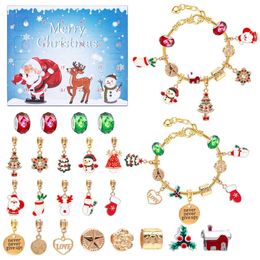 Box Blind DIY Creative Jewelry Grid Christmas Countdown Calendar Surprise Children Bracelet Set