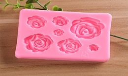 New Dining Rose Flowers silicone Mould Cake Chocolate Mould wedding Cake Decorating Tools Fondant Sugarcraft Cake Mold1941640