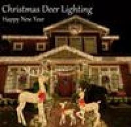 Party Favour Sml Lighted Christmas Deer Sleigh Outdoor Yard Decoration Winter For Front Yards Tree Scene House Navidad Decor9059804