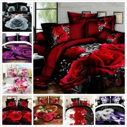 Whole-New 2017 Bedclothes 3D Duvet Cover Set 4PCS Bedding Set Queen Size Comforter Cover Set1 PCS Bed sheet 1PCS Comforter Co279k