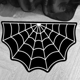 Gothic Black Cobwebs Coffin Cross Skull Floor Bath Bedroom Carpet Mat Rug Doormat Living Room Nonslip Gift Anime 240109