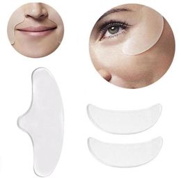 Eyebrow Tools Stencils 3 Pcs Women Eye Forehead Invisible Face Tape Antiaging Reusable Silicone Pad Firm Skin Lines Patch Ca6041223