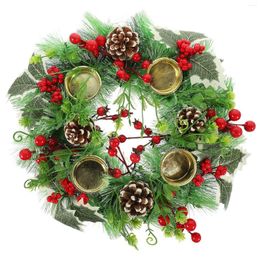 Decorative Flowers Christmas Ring Xmas Wreath Mini For Pillar
