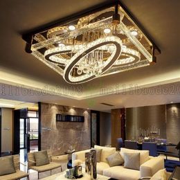 BE50 Simple Modern Creative Rectangular Ceiling Light Oval LED Crystal Lamps Living Room Restaurant Bedroom el Ceiling Lights L242B
