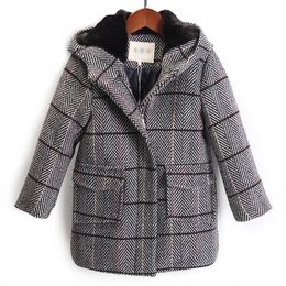 Boys' Woolen Coat Children's Long Cotton Thick 214Y 240108
