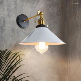 Wall Lamp Vintl Loft Iron Black Adjustable Light Fixture DIY Eetro Home Deco Bedroom Bedside E27 Bulb Sconce