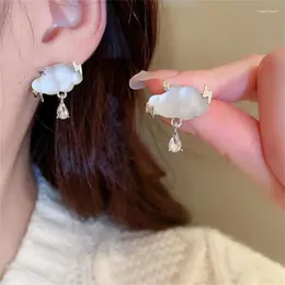 Stud Earrings Cloud Fashion Women's Ear Nails Small Design Sense Versatile Zircon Korean Jewelry Ornaments Party Gifts