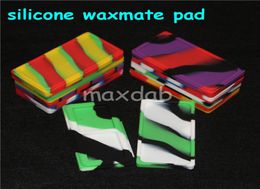 boxes 5pcs Flat Small Waxmate Containers Silicone Rubber jar Silicon Storage Square Wax Jars Dabber Oil Holder Container3710062