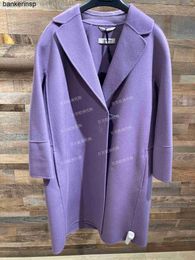 Wool Coat Maxmaras Arona Top Quality Wanwan Italy S MAXMARA2024 Spring/Summer Temperament Lace up ARONA