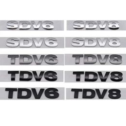 3D ABS SDV6 SDV8 TDV6 TDV8 Emblem Badge Rear Trunk Sticker Decal For Range Rover Sport Car Refitting Decoration Accessoires