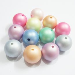 Wholesale 10mm12mm16mm20mm 100pcsbag Pastel Colour Acrylic Matt Pearl Beads For Fashion y Necklace 240108