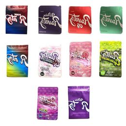 Packaging bag Plastic Bags Mylar packing resealable Zipper Packs stand up pouch sour white pink 500mg wholesale Grndx