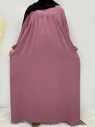 Ethnic Clothing Ramadan Eid Plain Abaya Muslim Long Dress Jilbab One Piece Women Prayer Garment Dubai Dresses Islamic Clothes Abayas Hijab