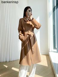 Wool Coat Luxury Maxmaras Manuelas camel 2022 High end M Family Color Cashmere Women's Long Water WaveYQL0